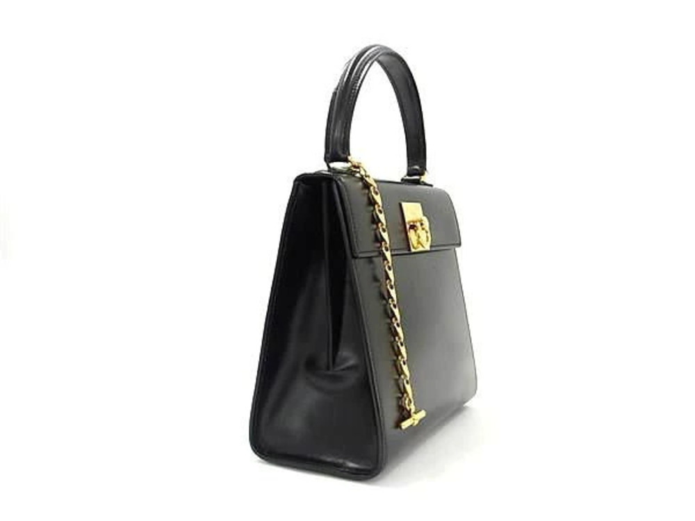 Celine Leather Black Handle One Handbag Gancini Black